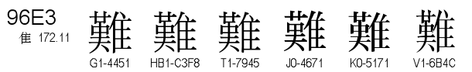 U+96E3